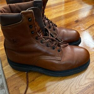 RED WING Shoes Mens brown Leather vintage used Boots 9.5 9 1/2 steel toe